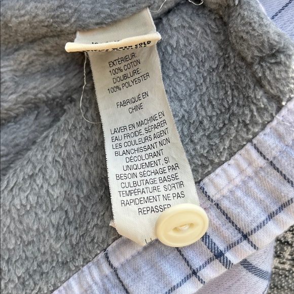 L.L. Bean COZY Lined Flannel Pink Gray and White Size L Jacket/ Shirt - Picture 14 of 16